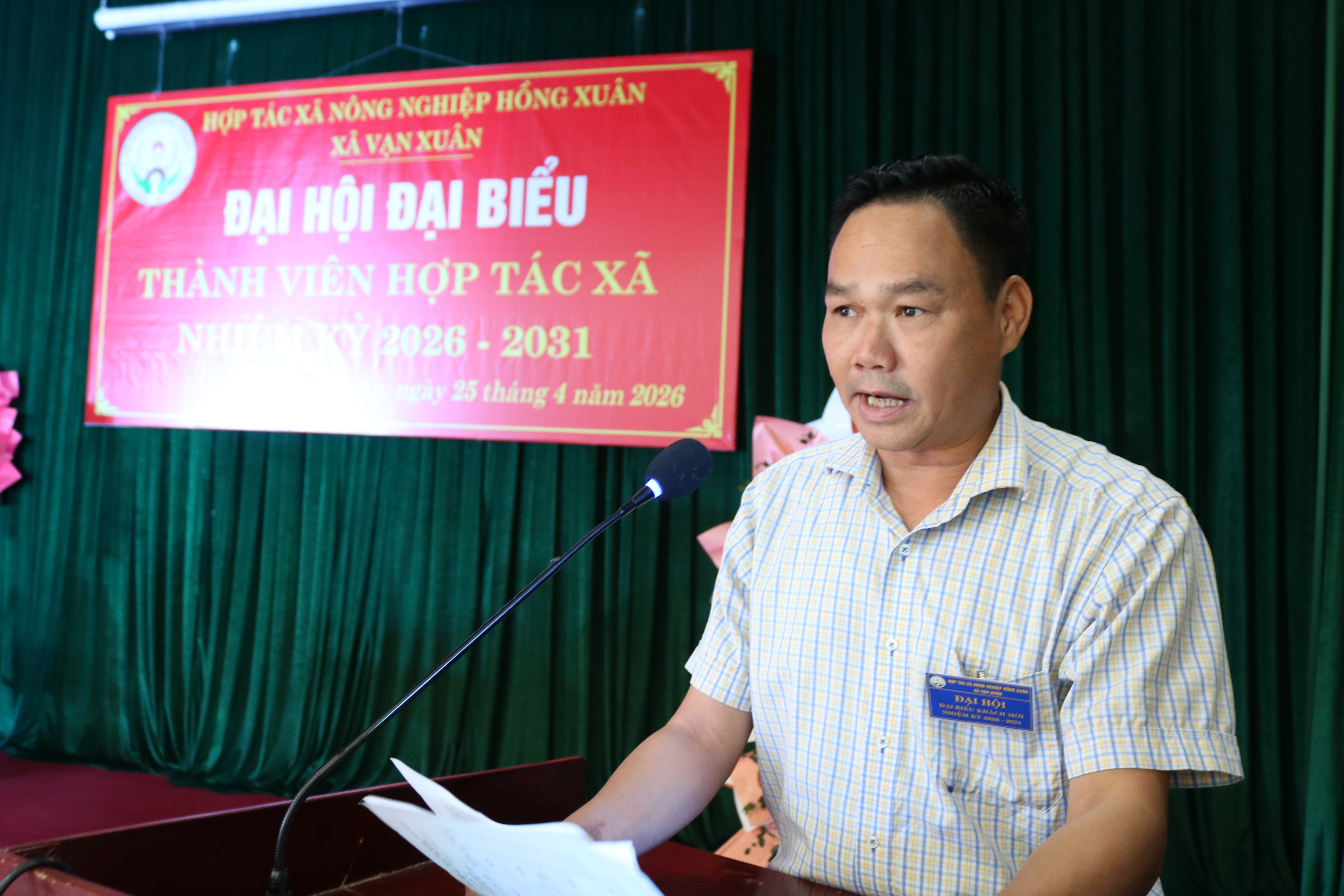ĐẠI HỘI ĐẠI BIỂU THÀNH VIÊN HỢP TÁC XÃ NÔNG NGHIỆP HỒNG XUÂN NHIỆM KỲ 2026 - 2031